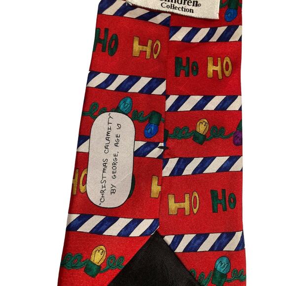 Save The Children Christmas Calamity By George Age 8 Ho Ho Ho Necktie 100% Silk - Picture 5 of 8
